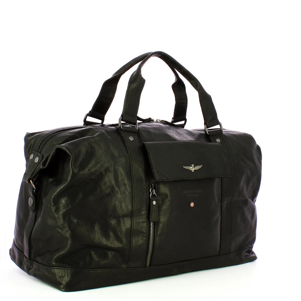 Aeronautica Militare - Borsone in pelle - AM306 - NERO