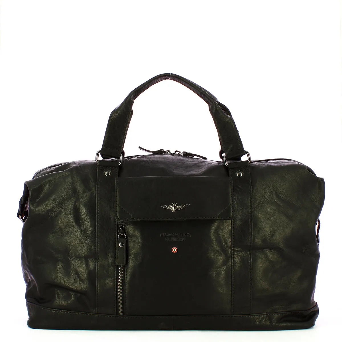 Aeronautica Militare - Borsone in pelle - AM306 - NERO