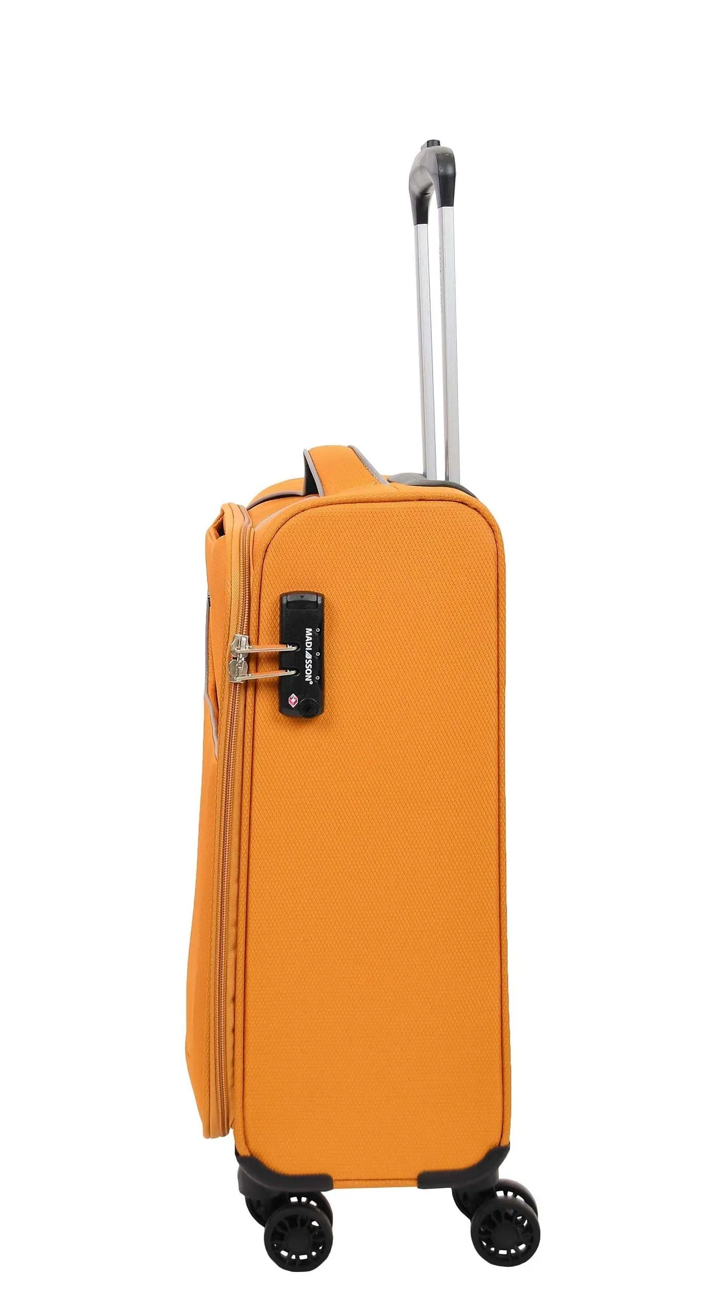 DR521 Lightweight 4 Wheel Soft Hand Luggage Cabin Size Suitcase Yellow