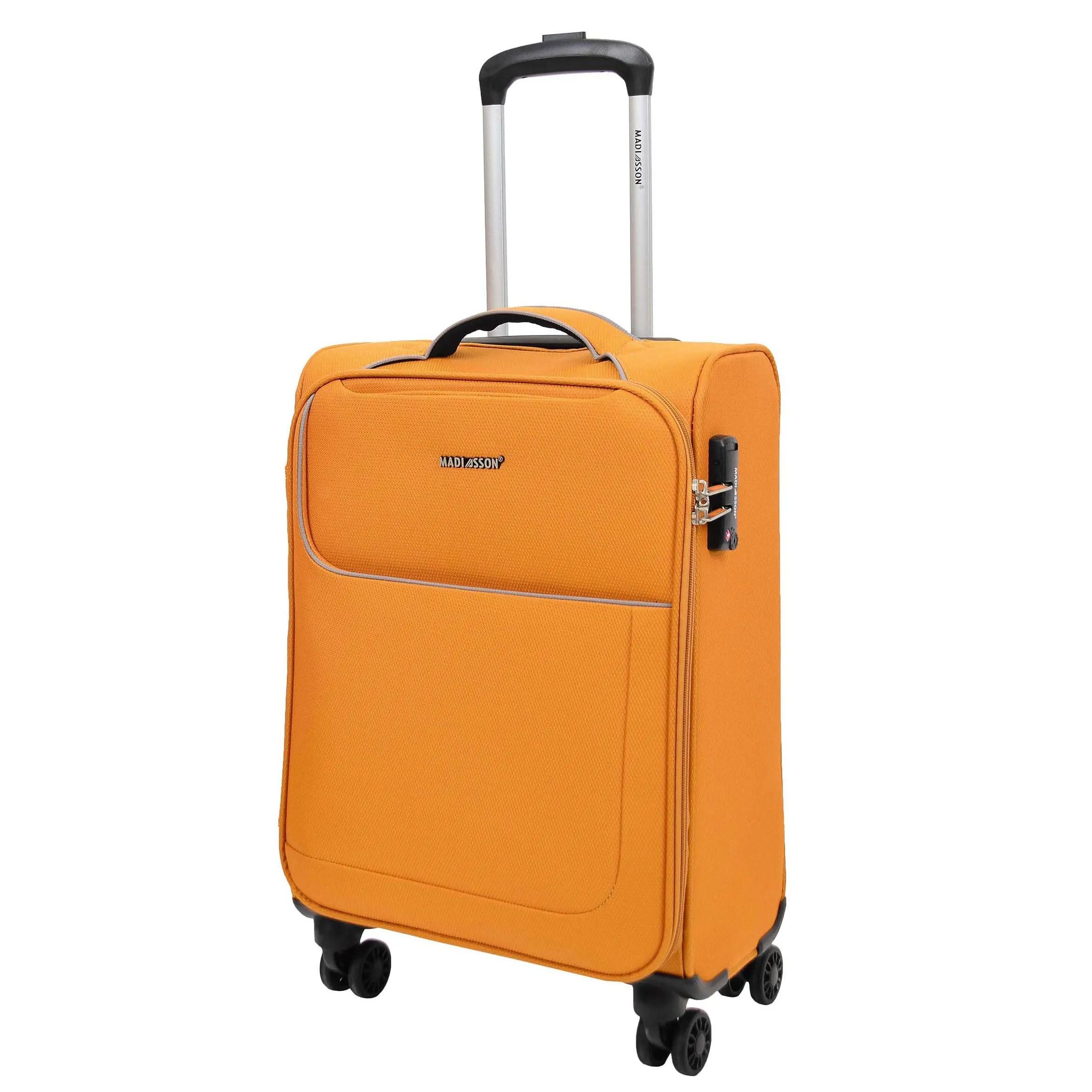 DR521 Lightweight 4 Wheel Soft Hand Luggage Cabin Size Suitcase Yellow