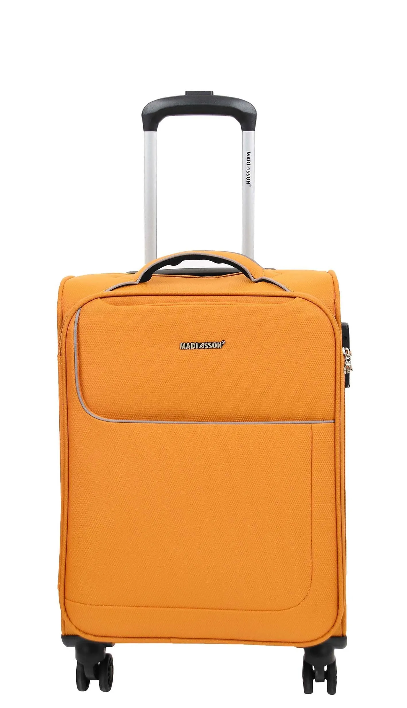 DR521 Lightweight 4 Wheel Soft Hand Luggage Cabin Size Suitcase Yellow