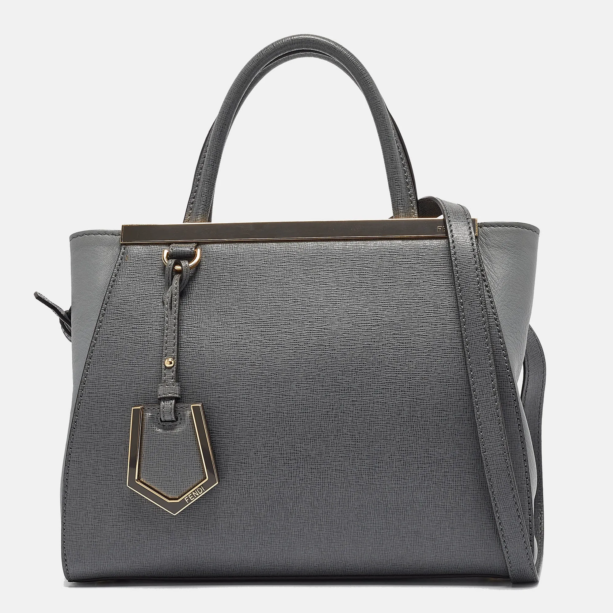 Grey Leather Petite Sac 2jours Tote
