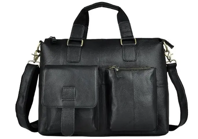 Men Genuine Leather Office Business Briefcase Laptop Bag